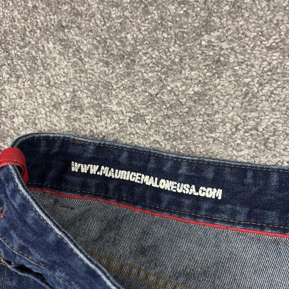 VTG Maurice Malone Mo Jeans Men's 42x34 Blue Loose Baggy Distressed Y2K 90s - Picture 5 of 13